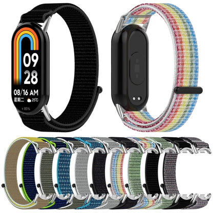 For Xiaomi Mi Band 8 / 8 NFC Nylon Loop Hook and Loop Fastener Watch Band(Seashell) - Watch Bands by buy2fix | Online Shopping UK | buy2fix
