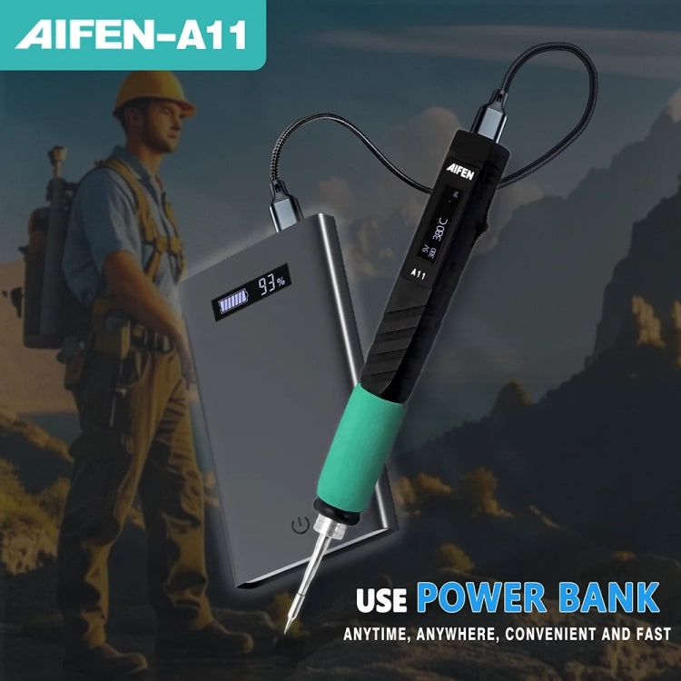 Aifen A11 Portable USB Charging Soldering Station with C210 Handle, US Plug - Soldering Iron Set by buy2fix | Online Shopping UK | buy2fix