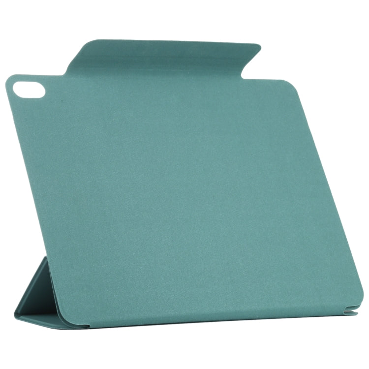 For iPad Air 11 2024 Double-sided Clip Fixed Buckle Magnetic PU Leather Smart Tablet Case(Green) - iPad Air 11 2024 Cases by buy2fix | Online Shopping UK | buy2fix