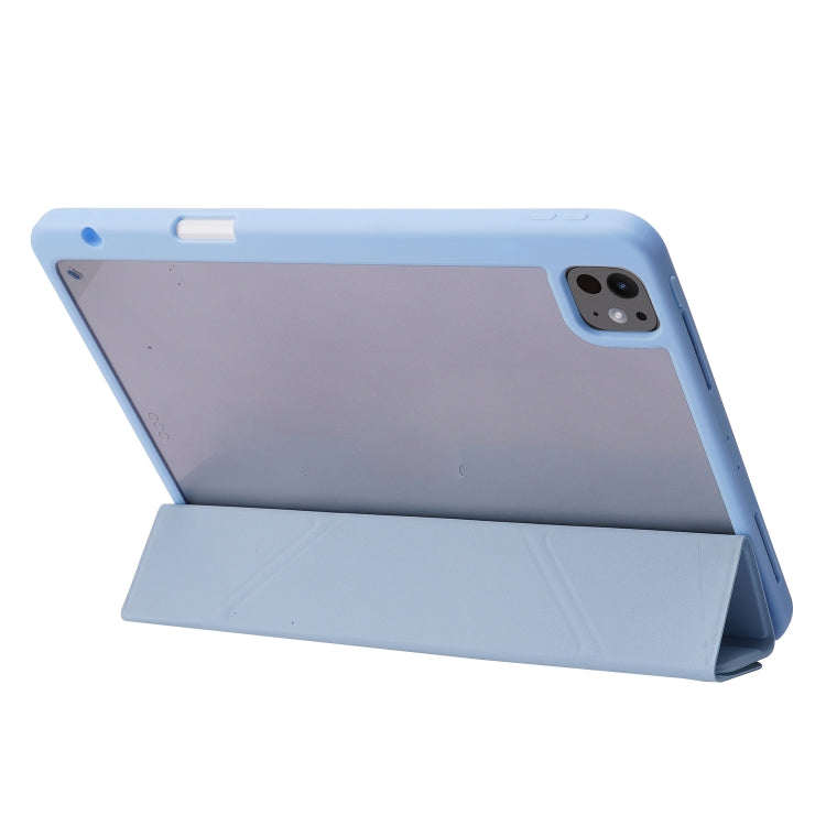 For iPad Pro 11 2024 Deformation Transparent Acrylic Leather Tablet Case(Light Blue) - iPad Pro 11 2024 Cases by buy2fix | Online Shopping UK | buy2fix