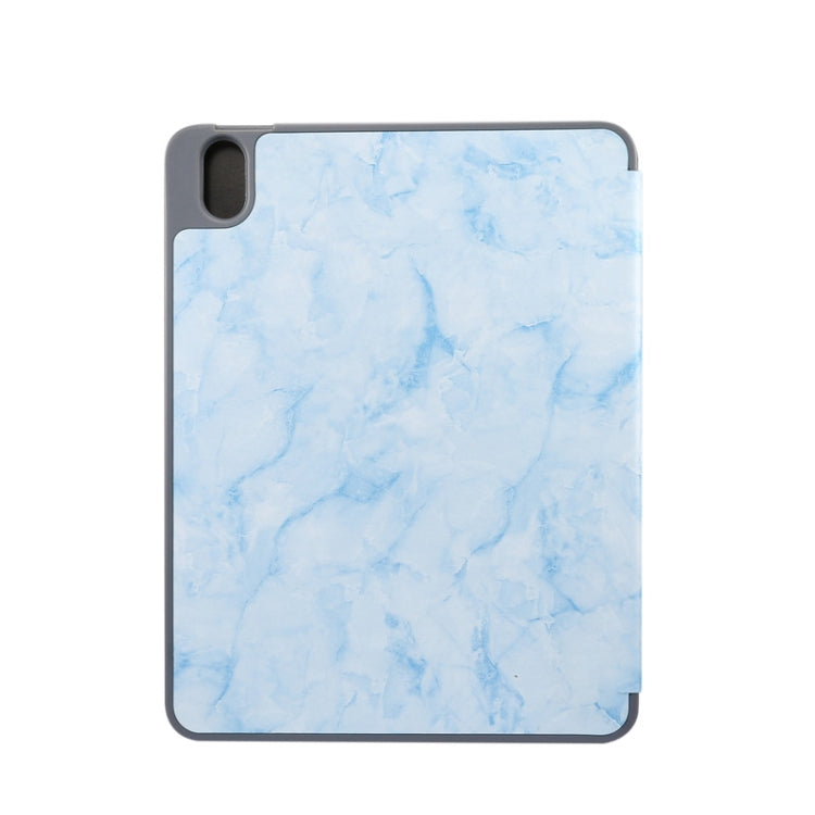 For iPad Air 11 2024 Three-fold Marble Texture Protective Tablet Case with Pen Slot(Blue) - iPad Air 11 2024 Cases by buy2fix | Online Shopping UK | buy2fix