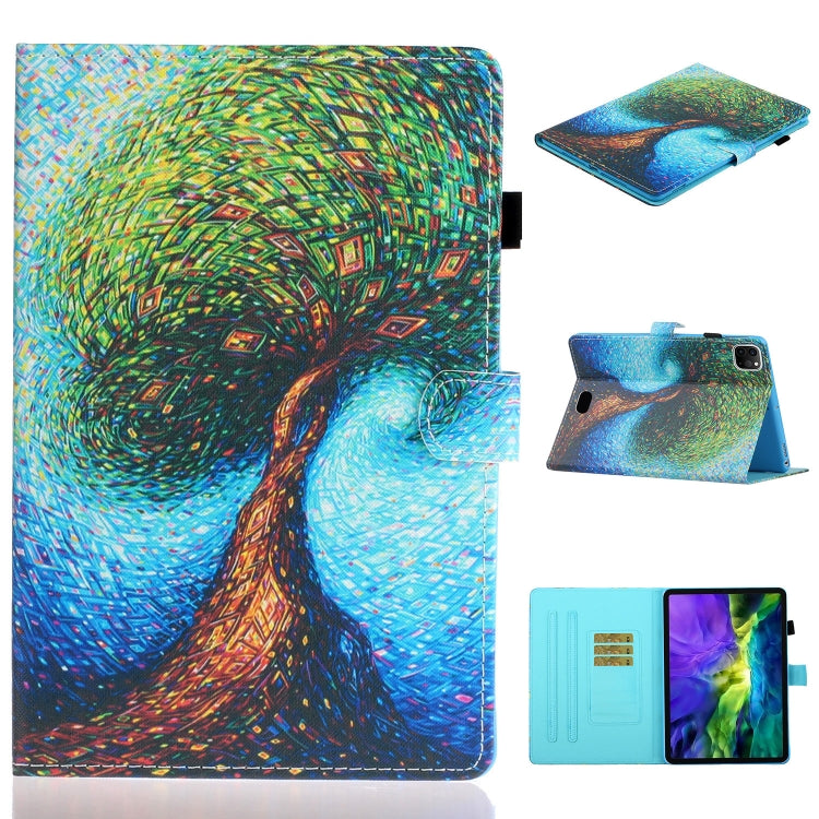 For iPad Pro 11 2024 Coloured Drawing Stitching Smart Leather Tablet Case(Abstract Tree) - iPad Pro 11 2024 Cases by buy2fix | Online Shopping UK | buy2fix