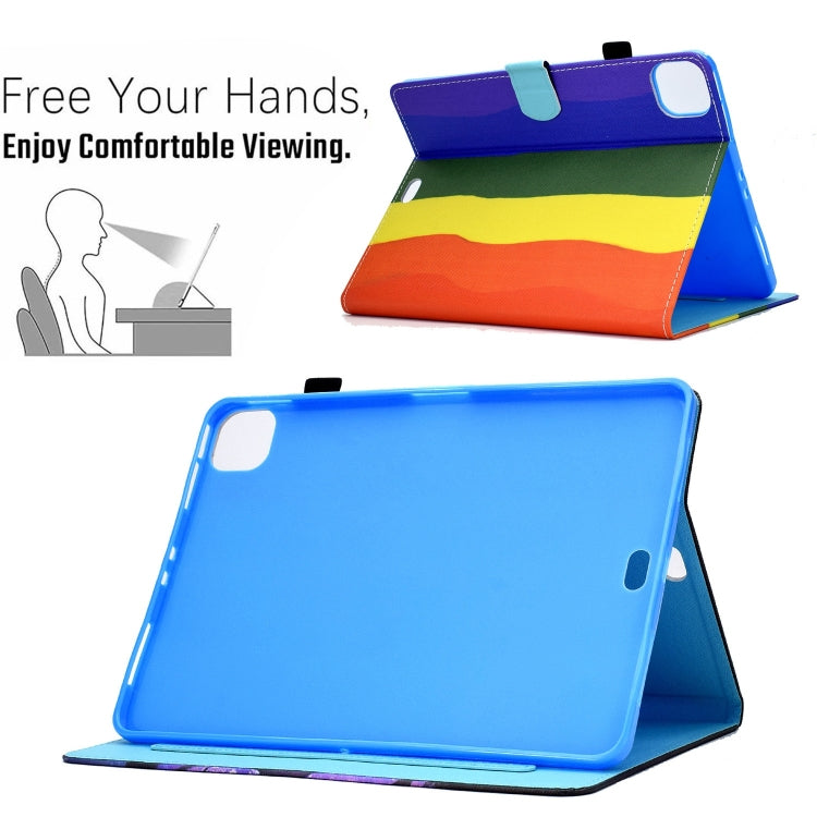 For iPad Pro 11 2024 Painted Stitching Smart Leather Tablet Case(Rainbow) - iPad Pro 11 2024 Cases by buy2fix | Online Shopping UK | buy2fix