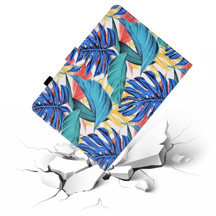 For iPad Pro 11 2024 Colored Drawing Sewing Smart Leather Tablet Case(Leaves) - iPad Pro 11 2024 Cases by buy2fix | Online Shopping UK | buy2fix