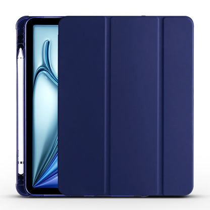 For iPad Air 11 2024 3-fold TPU Leather Smart Tablet Case with Pen Slot(Dark Blue) - iPad Air 11 2024 Cases by buy2fix | Online Shopping UK | buy2fix