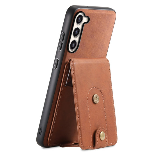 For Samsung Galaxy S23+ 5G Denior D14 NK Retro Pattern MagSafe Magnetic Card Holder Leather Phone Case(Brown) - Galaxy S23+ 5G Cases by Denior | Online Shopping UK | buy2fix