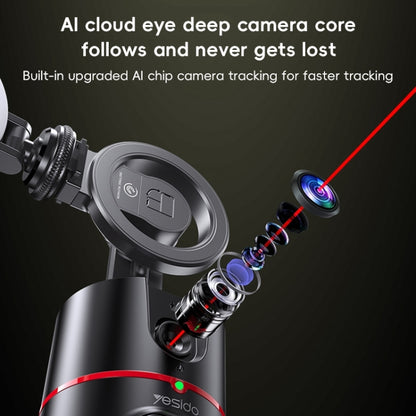 Yesido SF20 Magnetic 360 Degree Rotating Smart Al Auto Face Tracking PTZ Bracket(Black) - Selfie Sticks by Yesido | Online Shopping UK | buy2fix