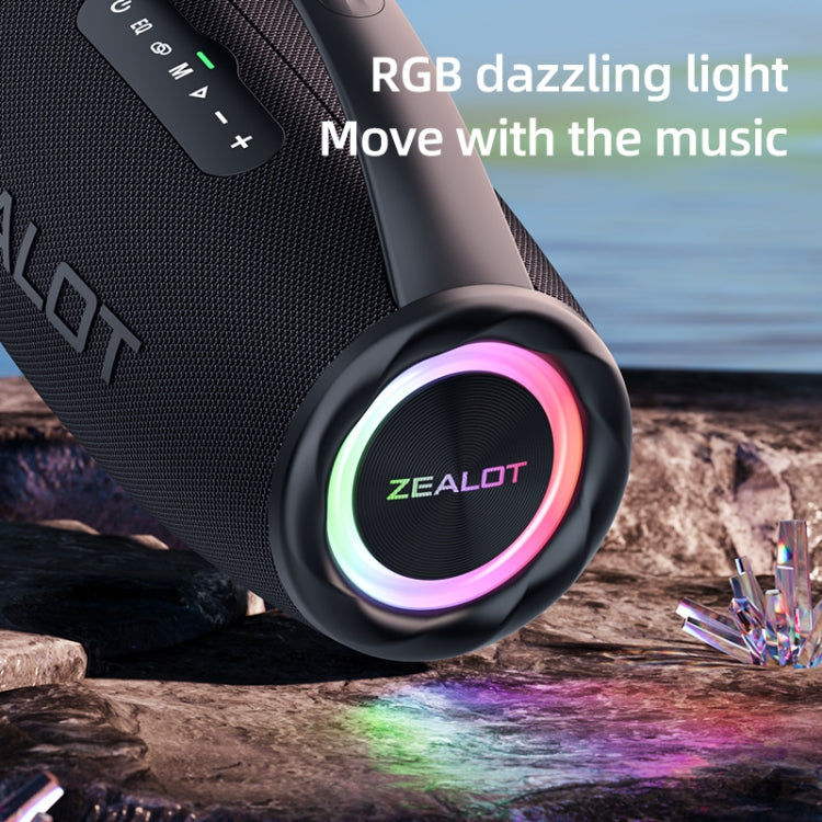 Zealot S97 80W Outdoor Portable RGB Light Bluetooth Speaker(Black) - Waterproof Speaker by ZEALOT | Online Shopping UK | buy2fix