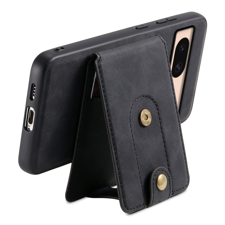 For Google Pixel 8a Denior D14 NK Retro Pattern MagSafe Magnetic Card Holder Leather Phone Case(Black) - Google Cases by Denior | Online Shopping UK | buy2fix