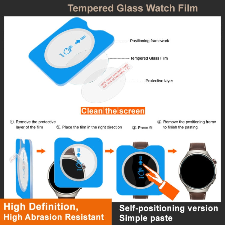 For Samsung Galaxy Watch4 44mm IMAK Tempered Glass Watch Protective Film Self-contained Positioning Version - Screen Protector by imak | Online Shopping UK | buy2fix