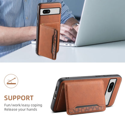 For Google Pixel 7a Denior D13 Retro Texture Leather MagSafe Card Bag Phone Case(Brown) - Google Cases by Denior | Online Shopping UK | buy2fix