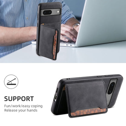 For Google Pixel 7 5G Denior D13 Retro Texture Leather MagSafe Card Bag Phone Case(Black) - Google Cases by Denior | Online Shopping UK | buy2fix