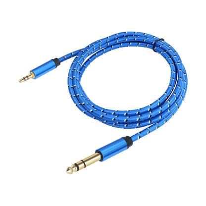 3662-3662BK 3.5mm Male to 6.35mm Male Stereo Amplifier Audio Cable, Length:3m(Blue) - Microphone Audio Cable & Connector by buy2fix | Online Shopping UK | buy2fix