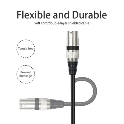 TC145BK55 6.35mm 1/4 TRS Male to XLR 3pin Male Microphone Cable, Length:10m(Black) - Microphone Audio Cable & Connector by buy2fix | Online Shopping UK | buy2fix