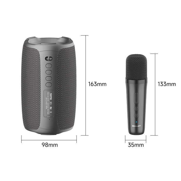 Zealot S61M RGB Rhythmic Light Karaoke Wireless Speaker, Style:Dual Mic(Black) - Desktop Speaker by ZEALOT | Online Shopping UK | buy2fix