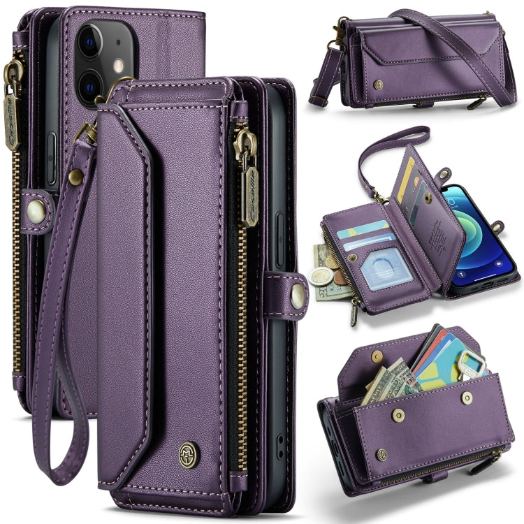 For iPhone 12 mini CaseMe C36 Card Slots Zipper Wallet RFID Anti-theft Leather Phone Case(Purple) - iPhone 12 mini Cases by CaseMe | Online Shopping UK | buy2fix