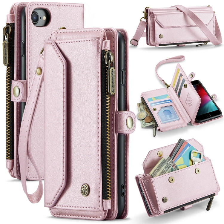 For iPhone 8 / 7 / 6 CaseMe C36 Card Slots Zipper Wallet RFID Anti-theft Leather Phone Case(Pink) - More iPhone Cases by CaseMe | Online Shopping UK | buy2fix