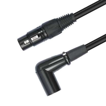 XK042L XLR 3pin Straight Female to Elbow Male Audio Cable, Length:3m(Black) - Microphone Audio Cable & Connector by buy2fix | Online Shopping UK | buy2fix