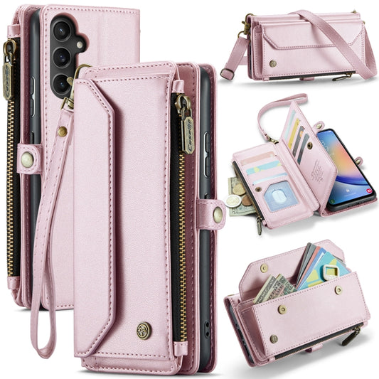 For Samsung Galaxy A34 5G CaseMe C36 Card Slots Zipper Wallet RFID Anti-theft Leather Phone Case(Pink) - Galaxy Phone Cases by CaseMe | Online Shopping UK | buy2fix