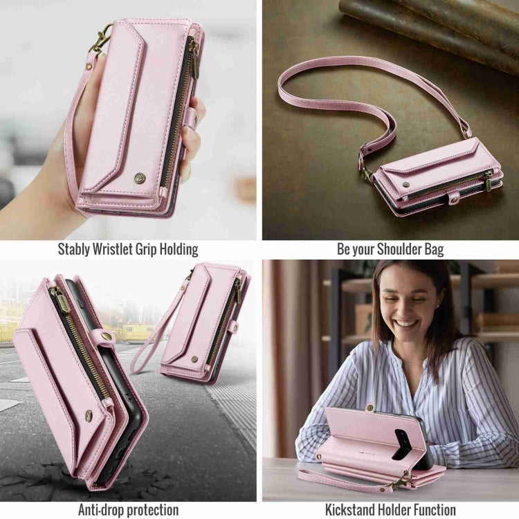 For Samsung Galaxy S10+ CaseMe C36 Card Slots Zipper Wallet RFID Anti-theft Leather Phone Case(Pink) - Galaxy Phone Cases by CaseMe | Online Shopping UK | buy2fix