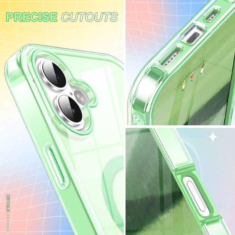 For iPhone 16 Plus Colorful MagSafe Magnetic PC Hybrid TPU Phone Case(Green) - iPhone 16 Plus Cases by buy2fix | Online Shopping UK | buy2fix