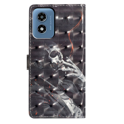 For Motorola Moto G Play 2024 3D Pattern Leather Phone Case(Skull) - Motorola Cases by buy2fix | Online Shopping UK | buy2fix