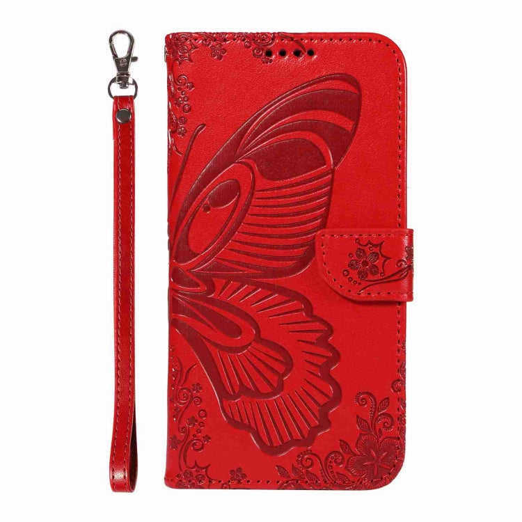 For OnePlus 11 5G Swallowtail Butterfly Embossed Leather Phone Case(Red) - OnePlus Cases by buy2fix | Online Shopping UK | buy2fix