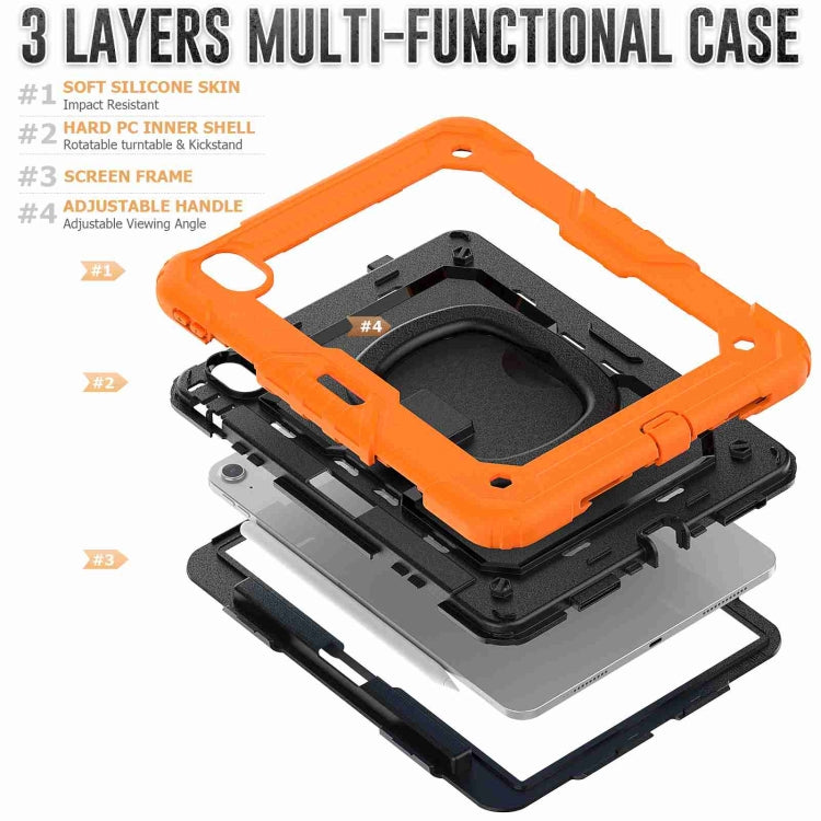 For iPad Air 11 2025 / 2024 Handle Silicone Hydric PC Tablet Case with Shoulder Strap(Orange) - iPad Air 11 2025 / 2024 Cases by buy2fix | Online Shopping UK | buy2fix