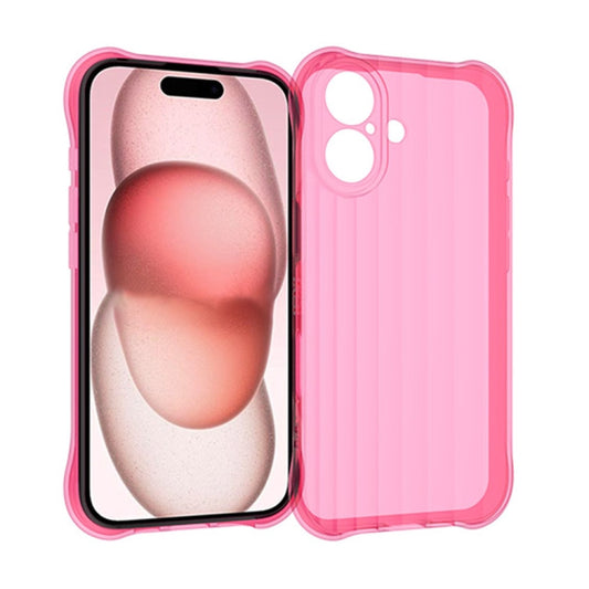 For iPhone 16 Water Ripple Fine Hole TPU Phone Case(Pink) - iPhone 16 Cases by buy2fix | Online Shopping UK | buy2fix