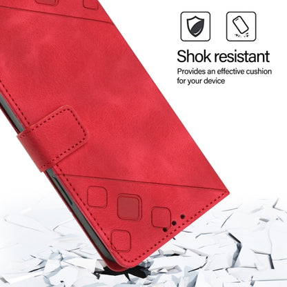 For Blackview Color 8 Skin Feel Embossed Leather Phone Case(Red) - More Brand by buy2fix | Online Shopping UK | buy2fix