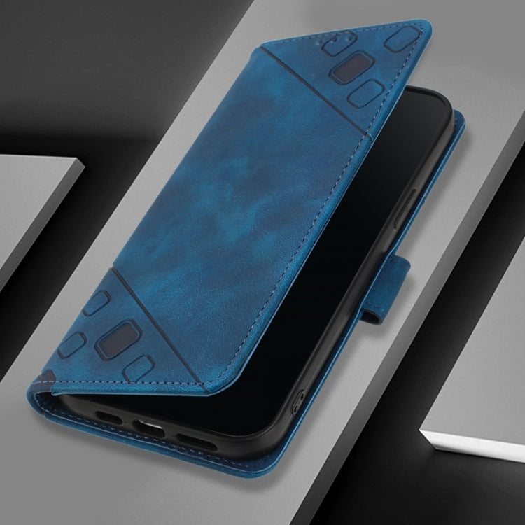 For Blackview Wave 6C Skin Feel Embossed Leather Phone Case(Blue) - More Brand by buy2fix | Online Shopping UK | buy2fix