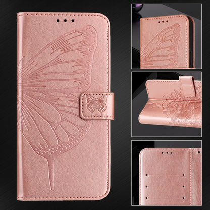 For Blackview A52 Embossed Butterfly Leather Phone Case(Rose Gold) - More Brand by buy2fix | Online Shopping UK | buy2fix