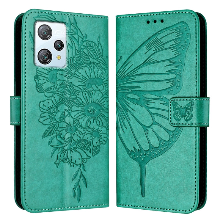 For Blackview A53 Embossed Butterfly Leather Phone Case(Green) - More Brand by buy2fix | Online Shopping UK | buy2fix