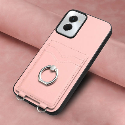 For Motorola Moto G Power 5G 2024 R20 Ring Card Holder Phone Case(Pink) - Motorola Cases by buy2fix | Online Shopping UK | buy2fix