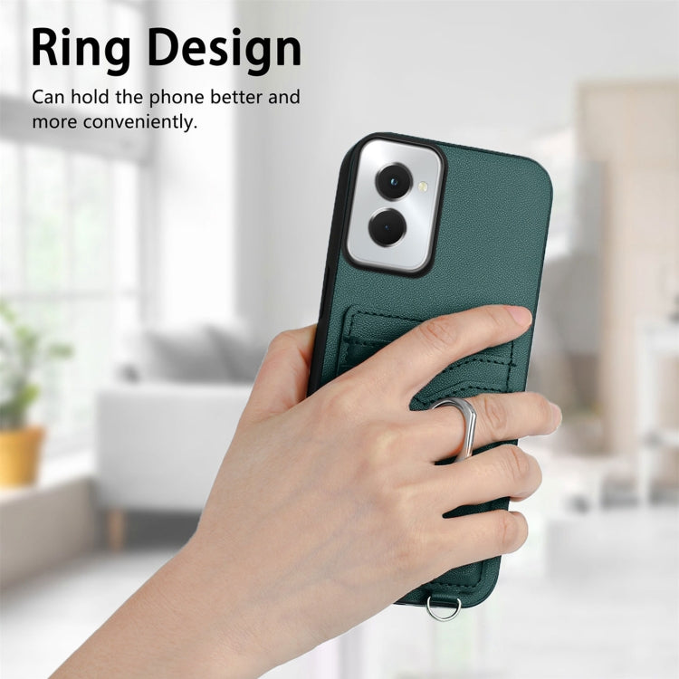 For Motorola Moto G Power 5G 2024 R20 Ring Card Holder Phone Case(Green) - Motorola Cases by buy2fix | Online Shopping UK | buy2fix
