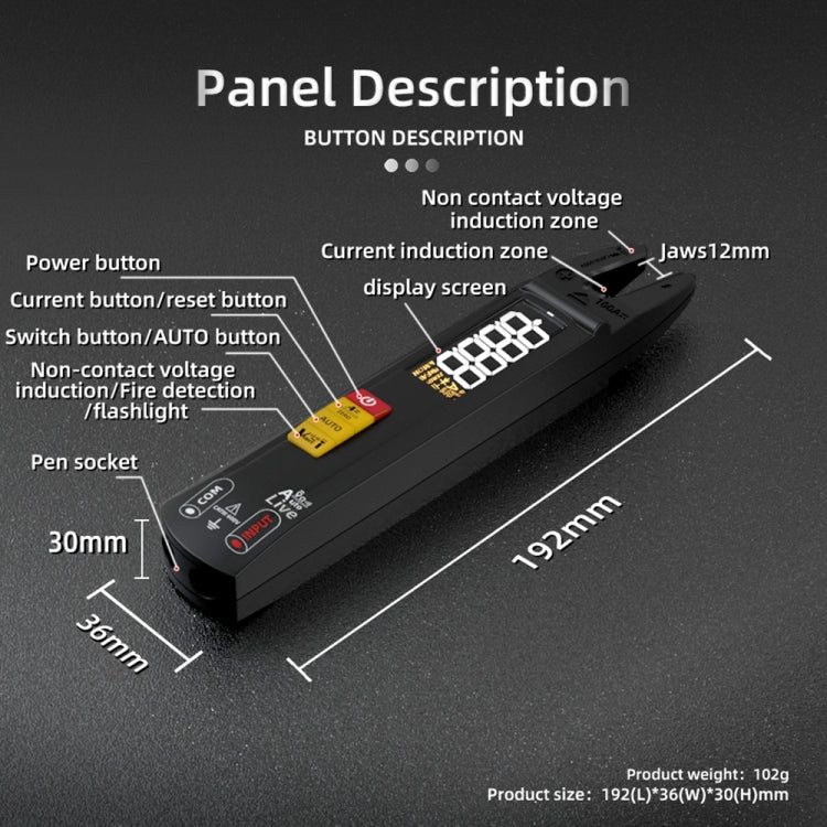 BSIDE U1 AC / DC Clamp Meter Electric Pen Current Digital Multimeter - Digital Multimeter by BSIDE | Online Shopping UK | buy2fix