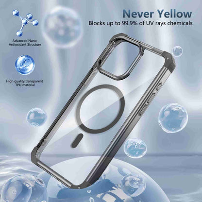 For iPhone 15 Pro Transparent MagSafe Magnetic Phone Case(Black) - iPhone 15 Pro Cases by buy2fix | Online Shopping UK | buy2fix