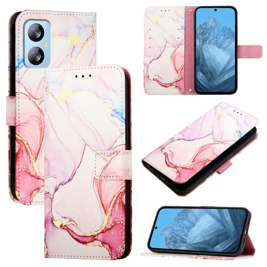 For Blackview A52 PT003 Marble Pattern Flip Leather Phone Case(Rose Gold) - More Brand by buy2fix | Online Shopping UK | buy2fix