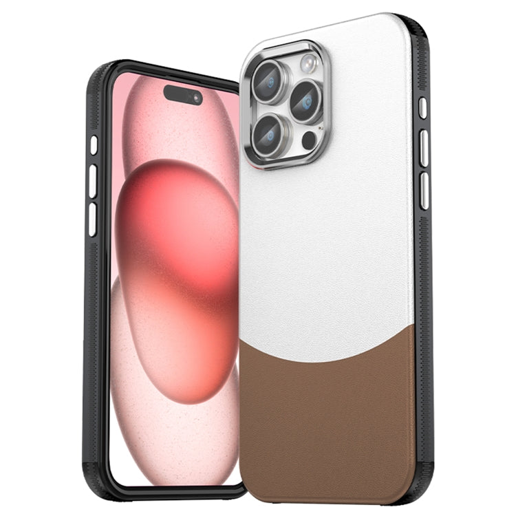 For iPhone 15 Pro Max Leather Texture MagSafe Magnetic TPU + PC Phone Case(Brown) - iPhone 15 Pro Max Cases by buy2fix | Online Shopping UK | buy2fix