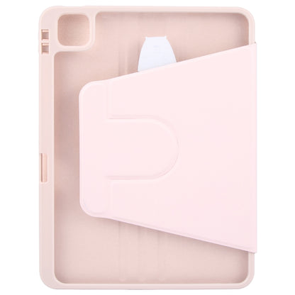For iPad Air 11 2024 / Air 5 / Air 4 GEBEI Acrylic TPU 3-folding Rotating Smart Tablet Leather Case withh Pen Slot(Pink) - iPad Air 11 2024 Cases by GEBEI | Online Shopping UK | buy2fix