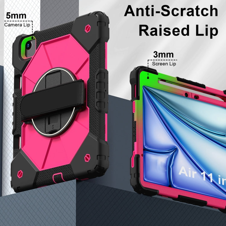 For iPad Air 11 2024 Contrast Color Robot Silicone Hybrid PC Tablet Case(Black Rose Red) - iPad Air 11 2024 Cases by buy2fix | Online Shopping UK | buy2fix