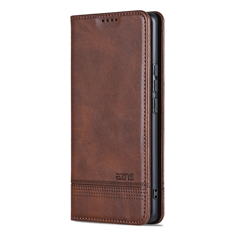 For Redmi Note 14 Pro+ 5G AZNS Magnetic Calf Texture Flip Leather Phone Case(Dark Brown) - Note 14 Pro+ Cases by AZNS | Online Shopping UK | buy2fix