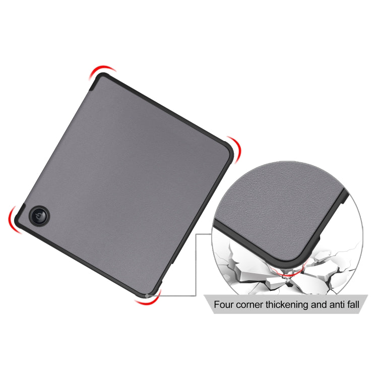 For Kobo Libra Colour 2024 Solid Color Deformation TPU Leather Smart Tablet Case(Grey) - Others by buy2fix | Online Shopping UK | buy2fix