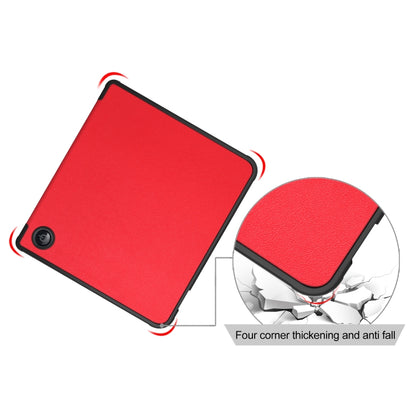For Kobo Libra Colour 2024 Solid Color Deformation TPU Leather Smart Tablet Case(Red) - Others by buy2fix | Online Shopping UK | buy2fix