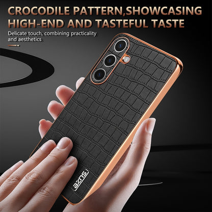 For Samsung Galaxy S25+ 5G AZNS Electroplated Frame Crocodile Texture Full Coverage Phone Case(Blue) - Galaxy S25+ 5G Cases by AZNS | Online Shopping UK | buy2fix