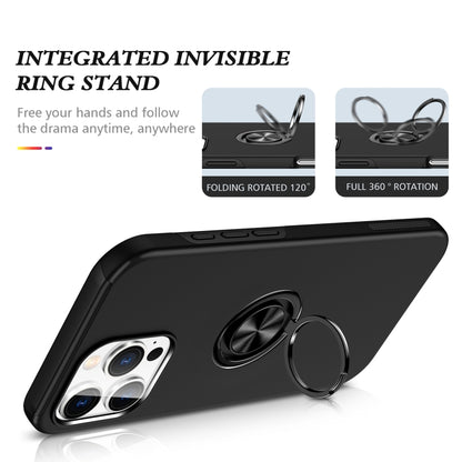 For iPhone 16 Pro Max Magnetic Ring Holder Phone Case(Black) - iPhone 16 Pro Max Cases by buy2fix | Online Shopping UK | buy2fix