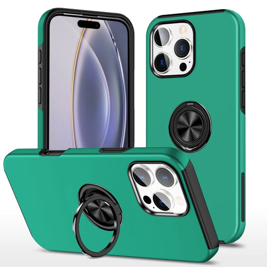 For iPhone 16 Pro Max Magnetic Ring Holder Phone Case(Dark Green) - iPhone 16 Pro Max Cases by buy2fix | Online Shopping UK | buy2fix