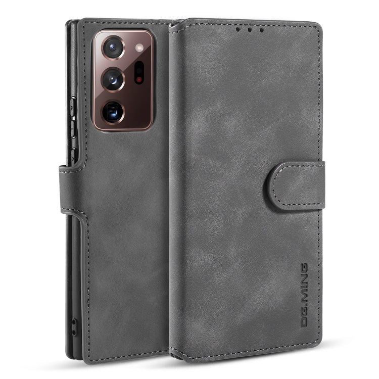 For Samsung Galaxy Note20 Ultra DG.MING Retro Oil Side Horizontal Flip Case with Holder & Card Slots & Wallet(Gray) - Galaxy Note20 Ultra Cases by DG.MING | Online Shopping UK | buy2fix