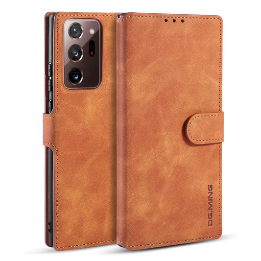 For Samsung Galaxy Note20 Ultra DG.MING Retro Oil Side Horizontal Flip Case with Holder & Card Slots & Wallet(Brown) - Galaxy Note20 Ultra Cases by DG.MING | Online Shopping UK | buy2fix