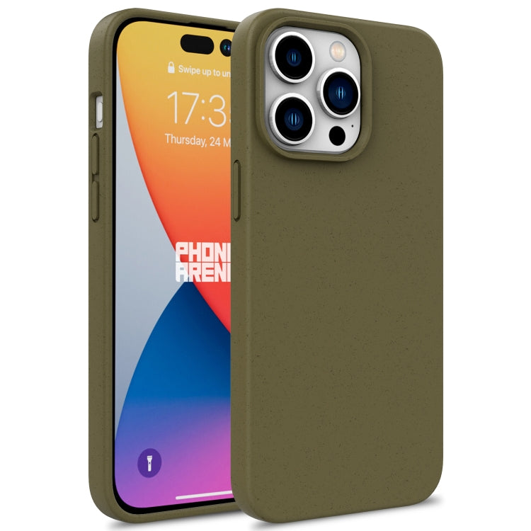 For iPhone 16 Pro Max Wheat Straw TPU Phone Case(Army Green) - iPhone 16 Pro Max Cases by buy2fix | Online Shopping UK | buy2fix